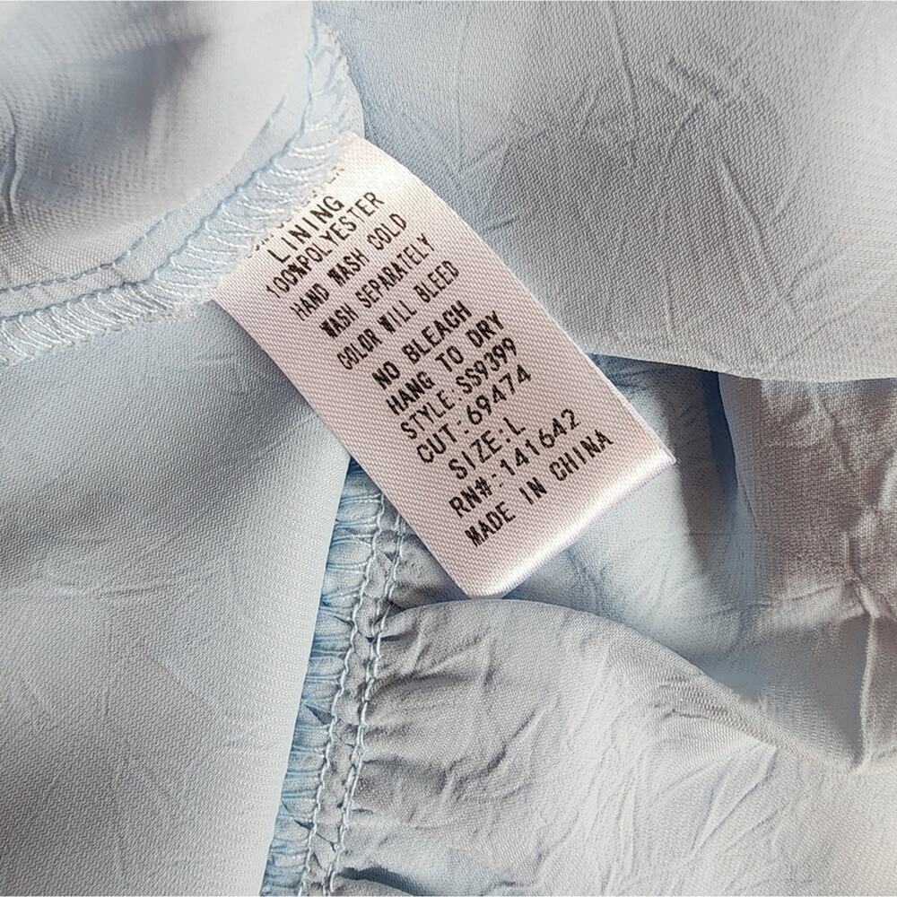 168 SHE & SKY BABY BLUE PEPLUM NEW BLOUSE - Picture 5 of 7